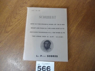 SCHUBERT Wind & String Octets / 2 String Trios / +  - Lea Pocket Scores No.156 - Image 1 of 4