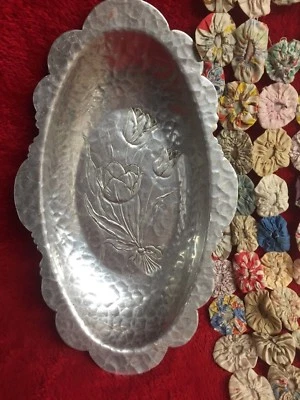 Vintage Cast Aluminum Hand Wrought Creations Rodney Kent Scalloped Tulip Design  - Image 1 of 4