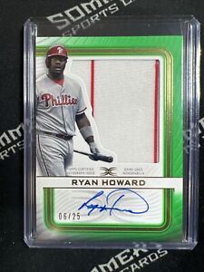 2023 Topps Definitive RYAN HOWARD Autograph Relic Green 6/25 Auto Phillies