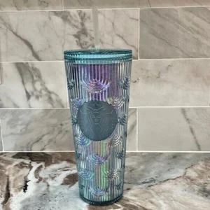 Starbucks Spring 2022 Mermaid Scales Iridescent Teal 24oz Tumbler Easter NEW 🐣 - Picture 1 of 7