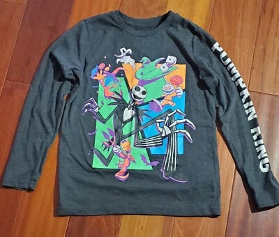 Camisa Disney Pesadilla Antes de Navidad Manga Larga Niños 7/8 Gris Oscuro/Negro Foto 1 de 4