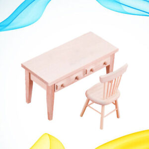 Miniature Dining Table Wooden Furniture Set 1/12 Miniature Furniture
