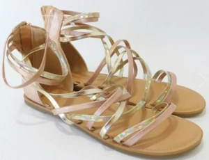 Cat and jack size 5 girls sandals Sparkle Strap Gold - Picture 1 of 5