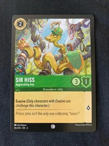 Disney Lorcana Into the Inklands Sir Hiss Common NON-FOIL 86/204 - Picture 1 of 1