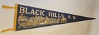 Vintage 1950s Felt Souvenir Pennant - Black Hills Mt. Rushmore 26" Nice! Rare!