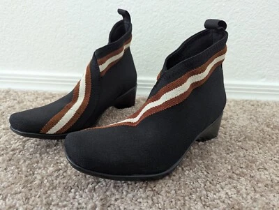 Charleston Shoe Co Bota Torino Coñac Rayas Negro Botín Talla 8 Foto 1 de 4