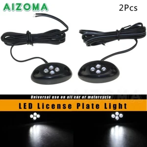 2x 4 LED License Plate Light Number Plate Lamp Universal Car & Moto Weatherproof - Picture 1 of 10