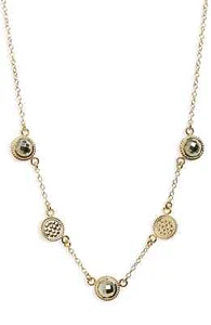 ANNA BECK Sterling Silver Gold Plated Faceted Pyrite  Necklace - Picture 1 of 8