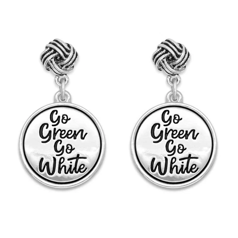 Michigan State Spartans Go Green Go White Twist and Shout Earrings Jewelry Gift Cover