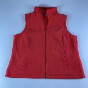 Columbia Vest Womens 2X PLUS Red Full Zip Pockets Fleece Outdoor Sweater Ladies - Picture 1 of 8