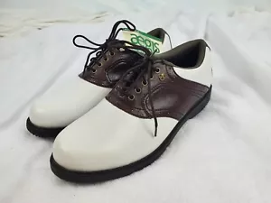 Klassische neue Herren French Shriner braun und weiß Golfschuhe 7M - Bild 1 von 7