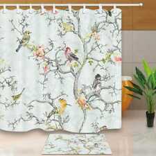 Rare Bird Modern Art Fabric Shower Curtain and Rug Set Bathroom Mat Washable