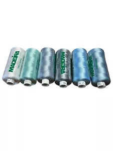 Madeira Embroidery Thread Polyneon 1000M 6 Blue Gray 1612 1692 1674 1718 + 2 - Picture 1 of 3