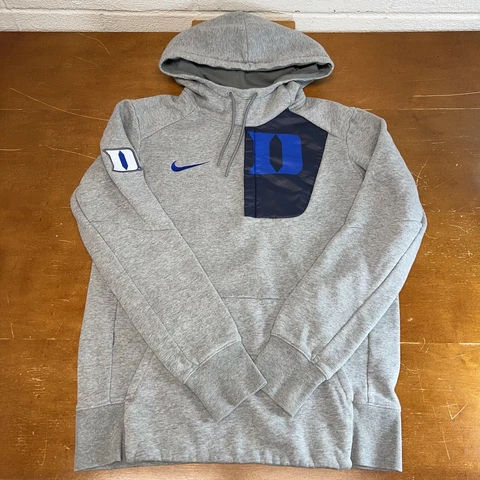 Duke Blue Devils Sweatshirt Mens Medium Gray Pullover Hoodie Nike Cover