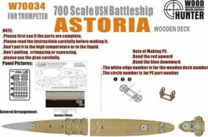Cubierta de madera Hunter W70034 1/700 USN Cruiser ASTORIA PARA TROMPETISTA 05743 - Imagen 1 de 3