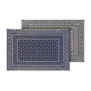FAULKNER Vineyard Design Patio Mat 20' x 8' Blue Polypropylene Reversible  48704 - Picture 1 of 1