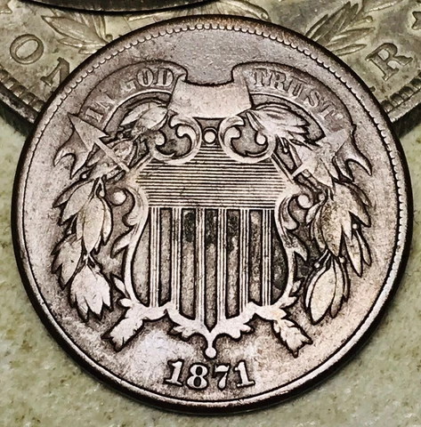 1871 Two Cent Piece 2C Ungraded Choice Post-Civil War US Copper Coin CC17421 Cover