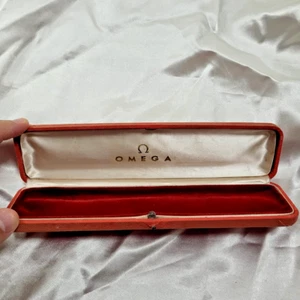 Genuine Vintage Omega Watch Ladies Watch Box 1960S Red Box Fabric Used - Picture 1 of 22