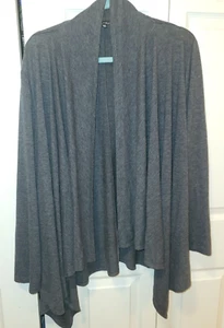 Slinky Brand Topper Jacket Size 1X NWOT, Dark Grey Knit, LS, Waterfall, Nice! - Picture 1 of 12