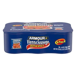 Armour Star Vienna Sausage Hot & Spicy Flavored Canned Sausage 4.6 oz Pack of 6 - Picture 1 of 5