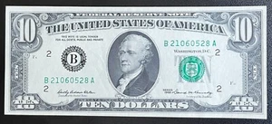1969-B $10 New York District Federal Reserve Note about UNC - Picture 1 of 2