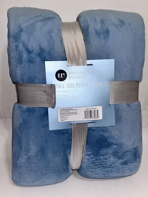 Wayland Square Nueva Manta de Felpa Tamaño Completo Color Azul 100% Poliéster Nueva con Etiquetas Foto 1 de 3