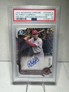 Ricardo Cabrera 2022 Bowman 1st Chrome Speckle Refractor /299 PSA 10 Reds - Picture 1 of 2