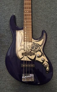 Silvertone 4-string Electric Bass Guitar Solid Body Dark Purple Color  - Picture 1 of 8
