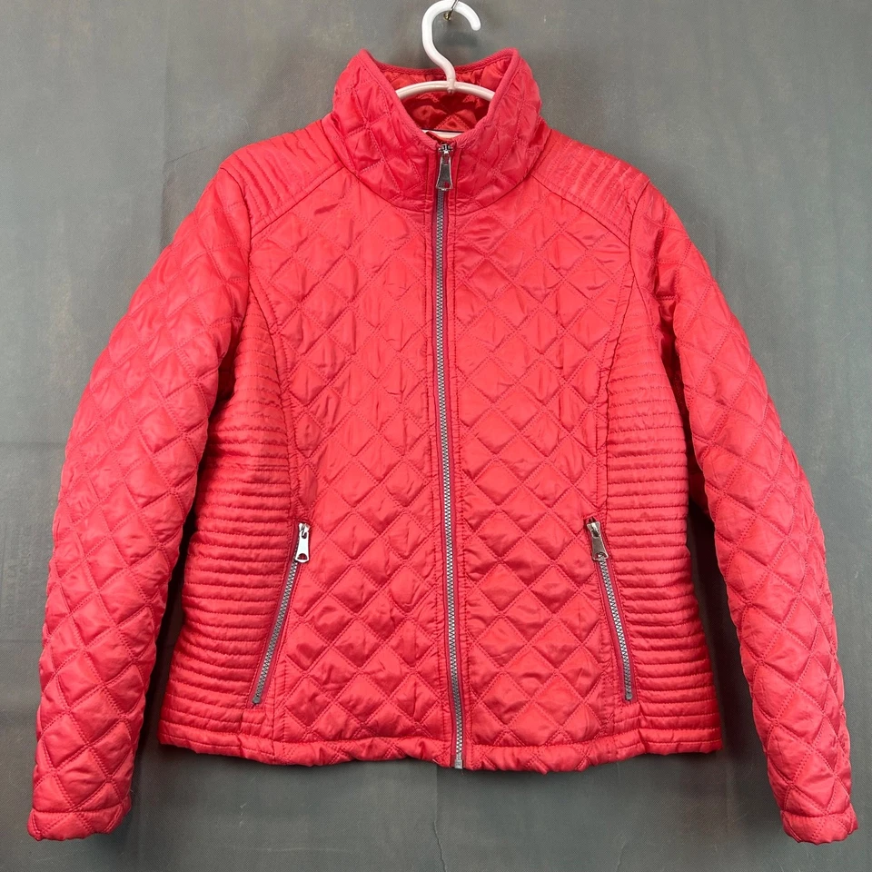 Marc New York Andrew Marc Womens Quilted Puffer Jacket Sz Medium Coral - Image 1 of 4
