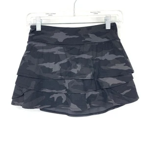 Athleta Girl Camo Lux Swing Skort Girls Size Large 12 Black Gray Activewear - Picture 1 of 6