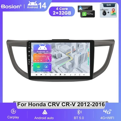For Honda CRV CR-V 2012-2016 Android 14 Car Radio Stereo GPS Sat Nav CarPlay DSP - Image 1 of 4