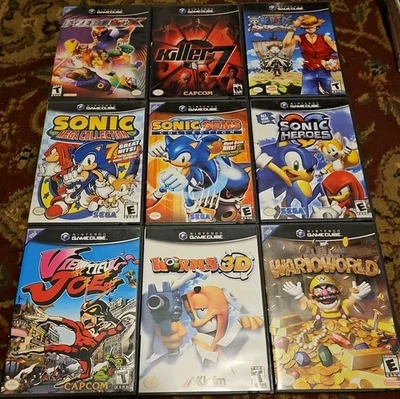 CIB Gamecube Bundle - F-Zero GX, Killer7, One Piece Grand Adventure, Wario World - Image 1 of 2