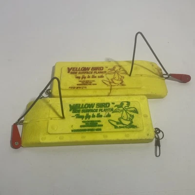 Vintage Yellow Bird Side Surface Planer Boards Port Left & Starboard Right PAIR - Image 1 of 4