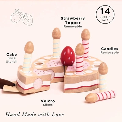 Le Toy Van Sliceable Birthday Cake & Candles TV273 - 14-teiliges Spielset