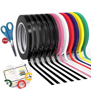 12 Pack 3Mm 1/8 Inch Width Graphic Art Thin Tape, Self-Adhesive Whiteboards Dry - Picture 1 of 7
