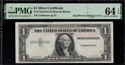 19XX $1 SILVER INSUFFICENT INKING P.M.G #64EPQ - Image 1 of 3