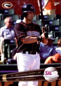 2007 South Atlantic League Prospects Multi-Ad #31 Brandon Tripp La Palma CA Card