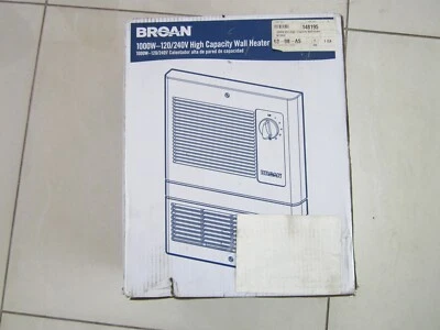 Broan-NuTone 9810WH Calentador de Pared Alta Capacidad Rejilla Blanca 1000 Vatios 120/240V Foto 1 de 4