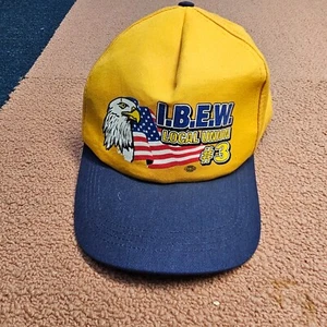 As Is* Local Union #3 IBEW Cap Hat Baseball Eagle USA Made Barker Specialty W8a - Picture 1 of 10