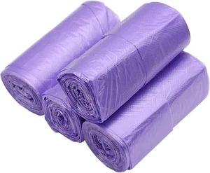 100 Count Purple 4 Gallon Kitchen Trash Bags with Handles - Small Size - Picture 1 of 7
