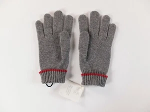 (NO CUSTOMS TAX) BRUNELLO CUCINELLI gray cashmere knit gloves Size Large NWT - Picture 1 of 5