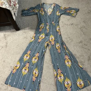 Anthropologie JAASE 100% Rayon Wide Leg Jumpsuit Sz M - Picture 1 of 20