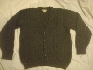 Vintage L.L. Suéter grande con botones de madera de pescador tejido con cable 100 % lana Bean - Imagen 1 de 7