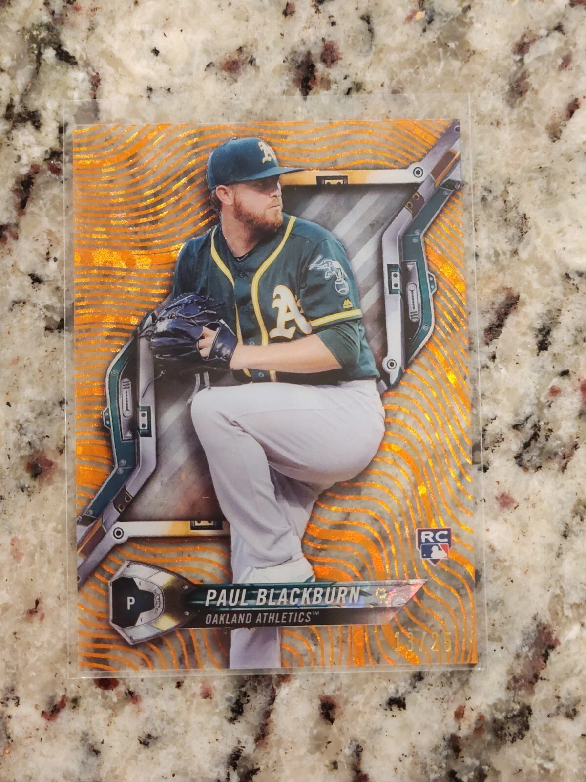 2018 Topps High Tek /25 Paul Blackburn Orange Orbit Diffractor #HT-PB Rookie RC