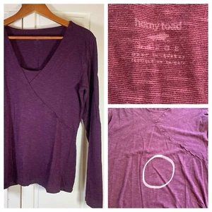 Horny Toad Oblique V Neck T-Shirt Tee Womens Large Pink Gorpcore Outdoorsy READ - Picture 1 of 18