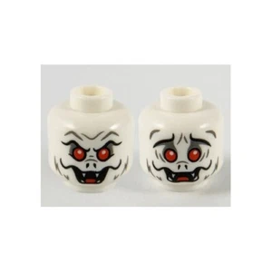 LEGO - Minifig, Head Gray Fur, Black Eyebrows & Nostrils w/ Red Eyes & Fangs - Picture 1 of 1