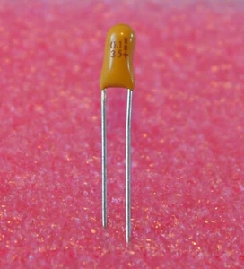 5 X (Stück) 0,1uF 35V TANT Kappe 2,54mm Rastermaß (0335) - Bild 1 von 1
