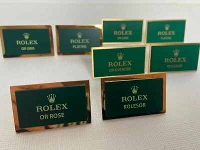 Set ROLEX 8 targhette da esposizione modelli dei vari ,  smaltate , verde - Immagine 1 di 4
