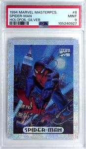 1994 Marvel Masterpieces Silver Holofoil #8 Spider-Man PSA 9 MINT - Picture 1 of 2