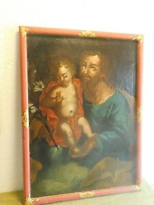 Gemälde Heilige Josef mit Jesuskind Barock!